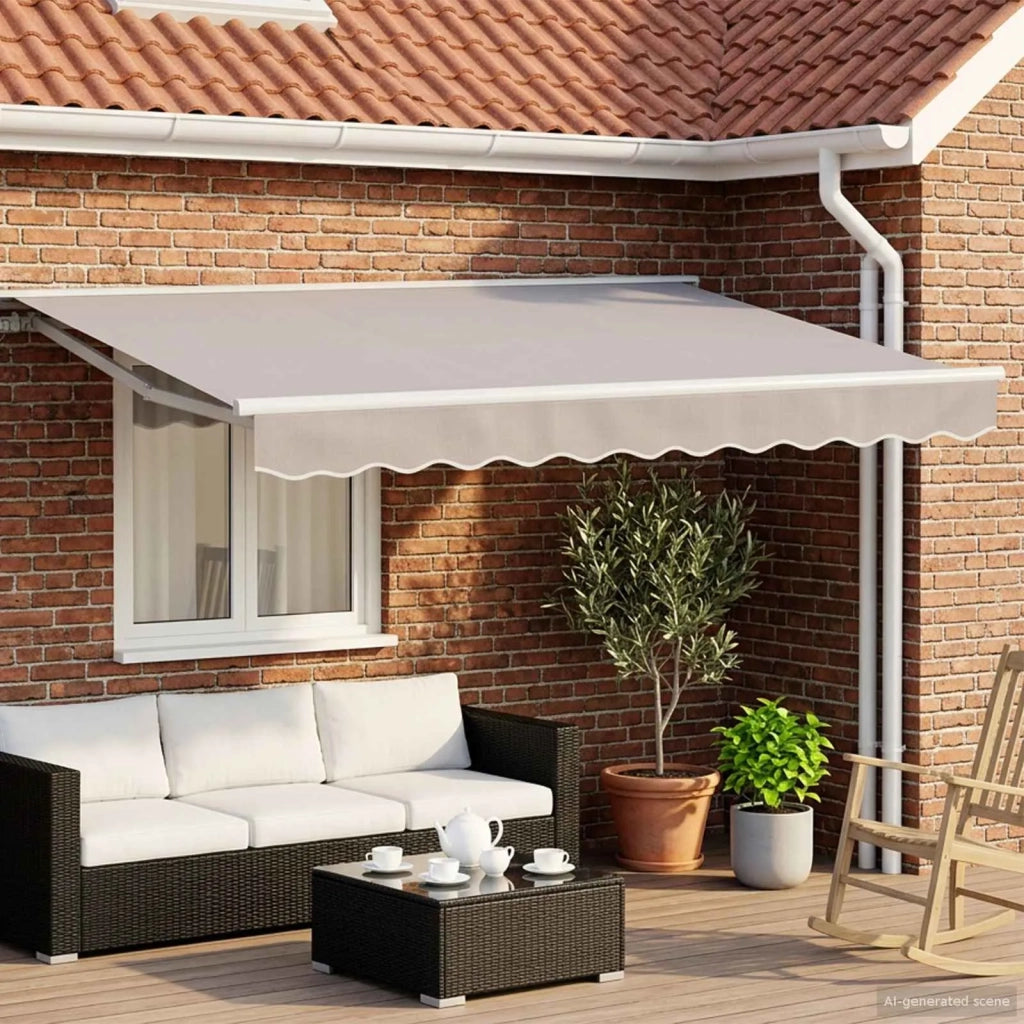 Cornice per Tenda Manuale con LED Bianco 3 x 2 m Alluminio 42024795