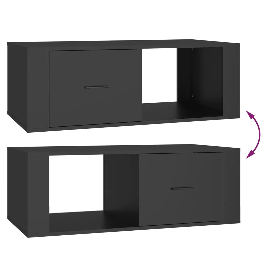 Tavolino da Salotto Nero 100x50,5x35 cm in Legno Multistrato 816537