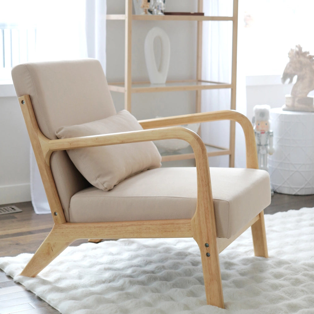 Poltrona relax ¨C zephmum ¨C tessuto velluto beige con cuscini