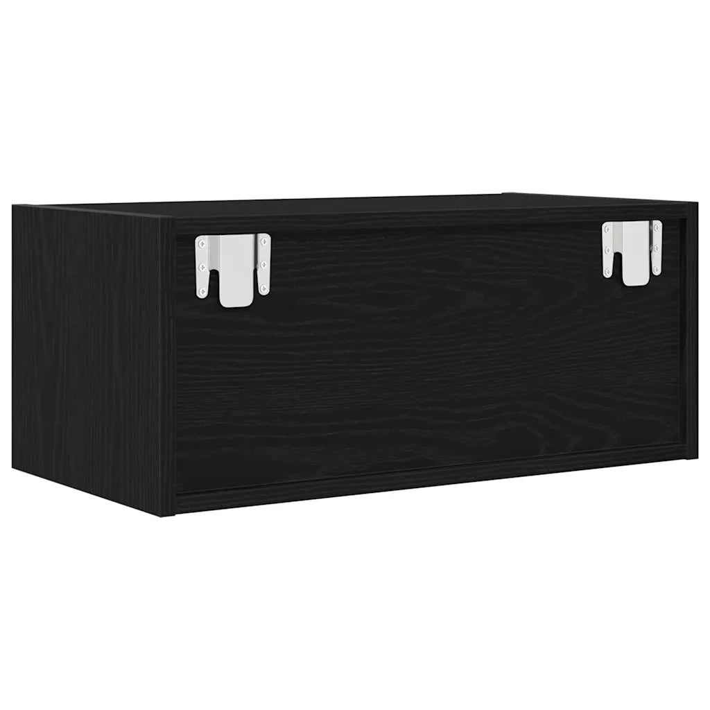 Mobile Porta TV Rovere Nero 60x31x25,5 cm in Legno Multistrato 861492