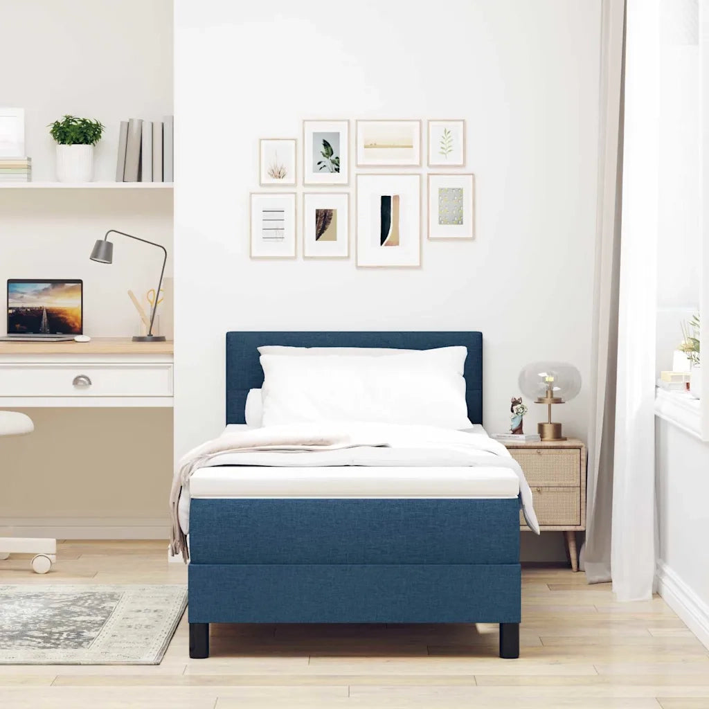 Letto a molle con materasso con led Blu 100 x 200 cm Tessuto 3342190