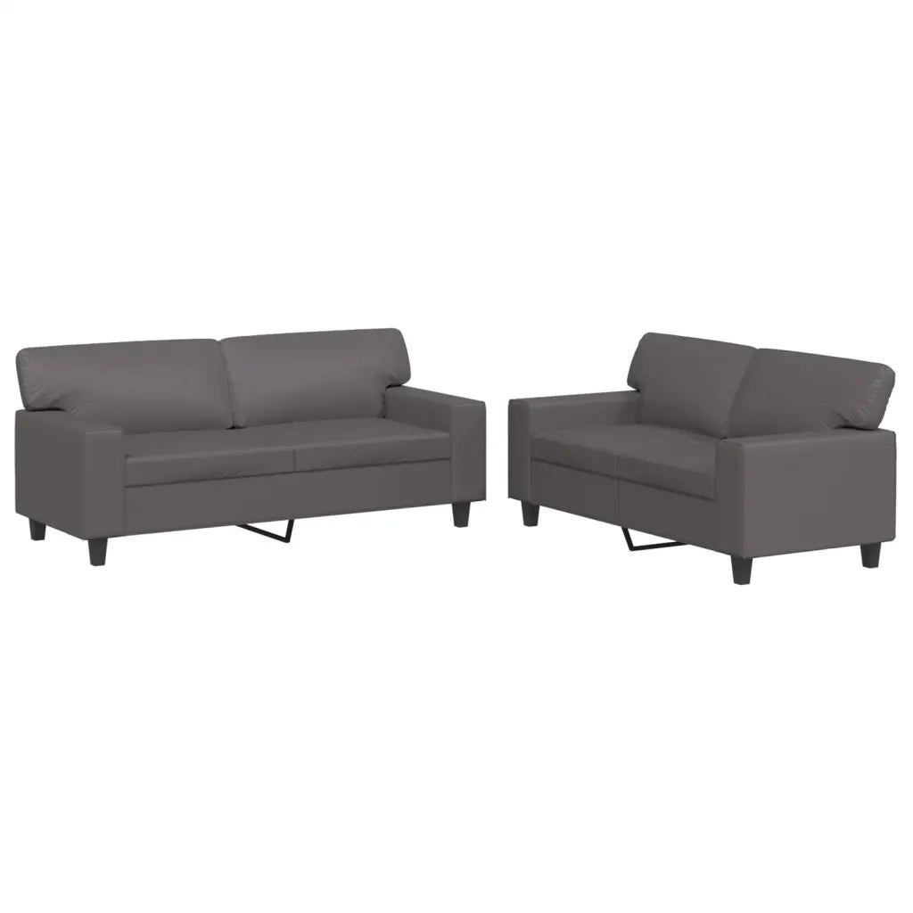 Set di Divani 2 pz Grigio in Similpelle