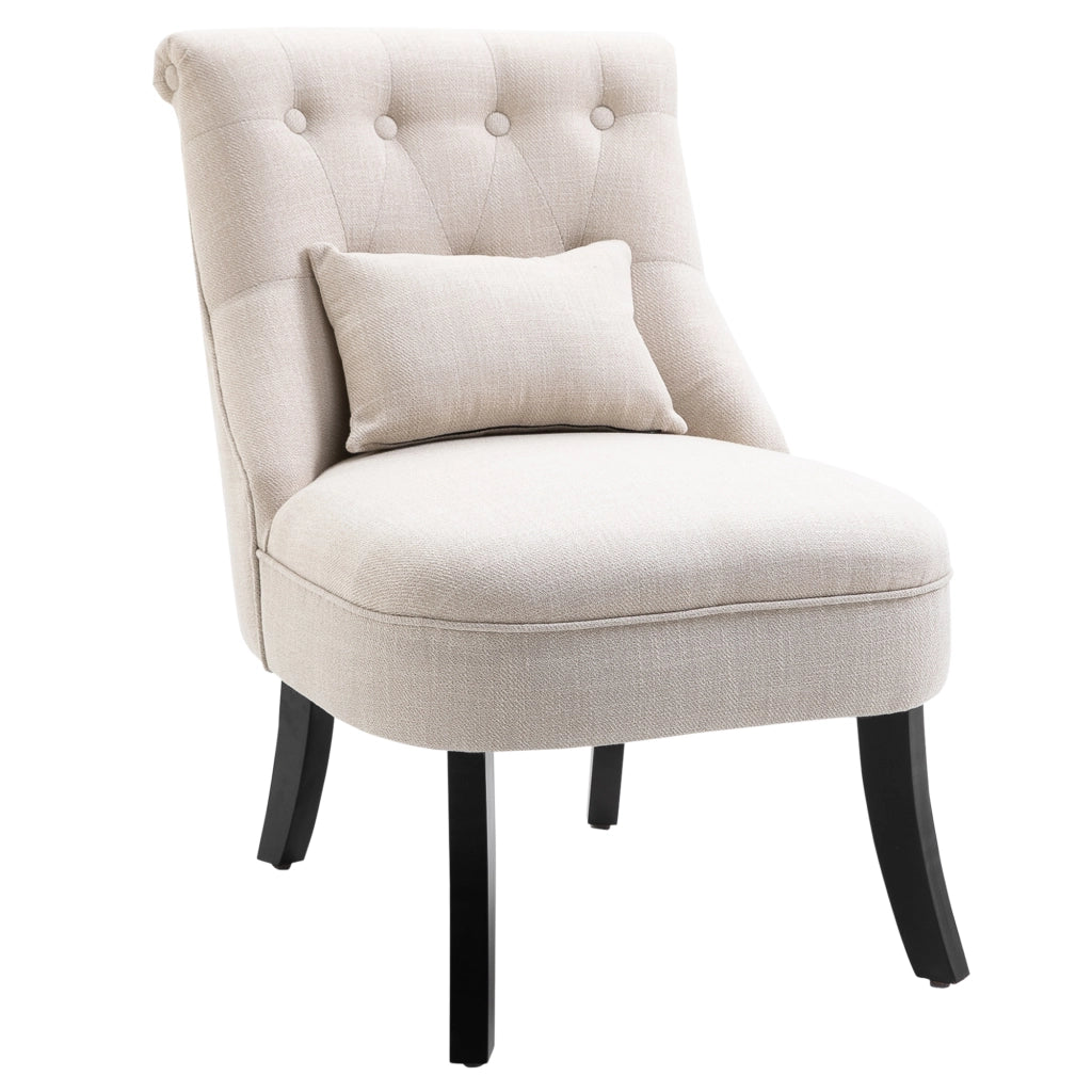 POLTRONA Relax Vintage 52,5x69x77 cm Lino Bianco Crema