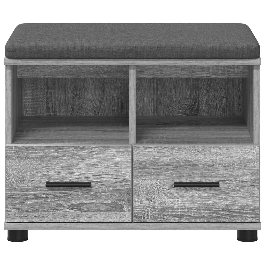 Panca per ingresso con cuscino-Sgabello-Panca da Corridoio Grigio Sonoma 60 x 38 x 46 cm 803315