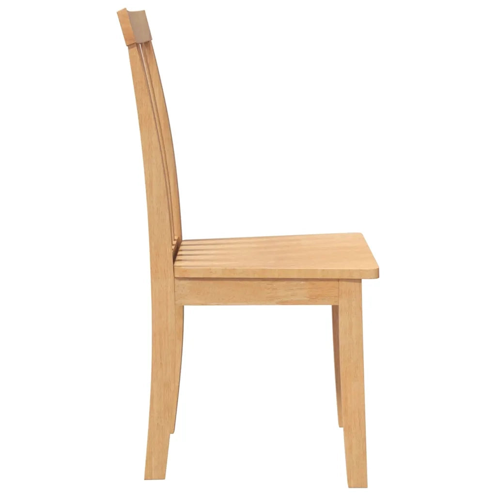 Sedie da Pranzo 2 pz Naturale in Legno Massello di Hevea 4102390