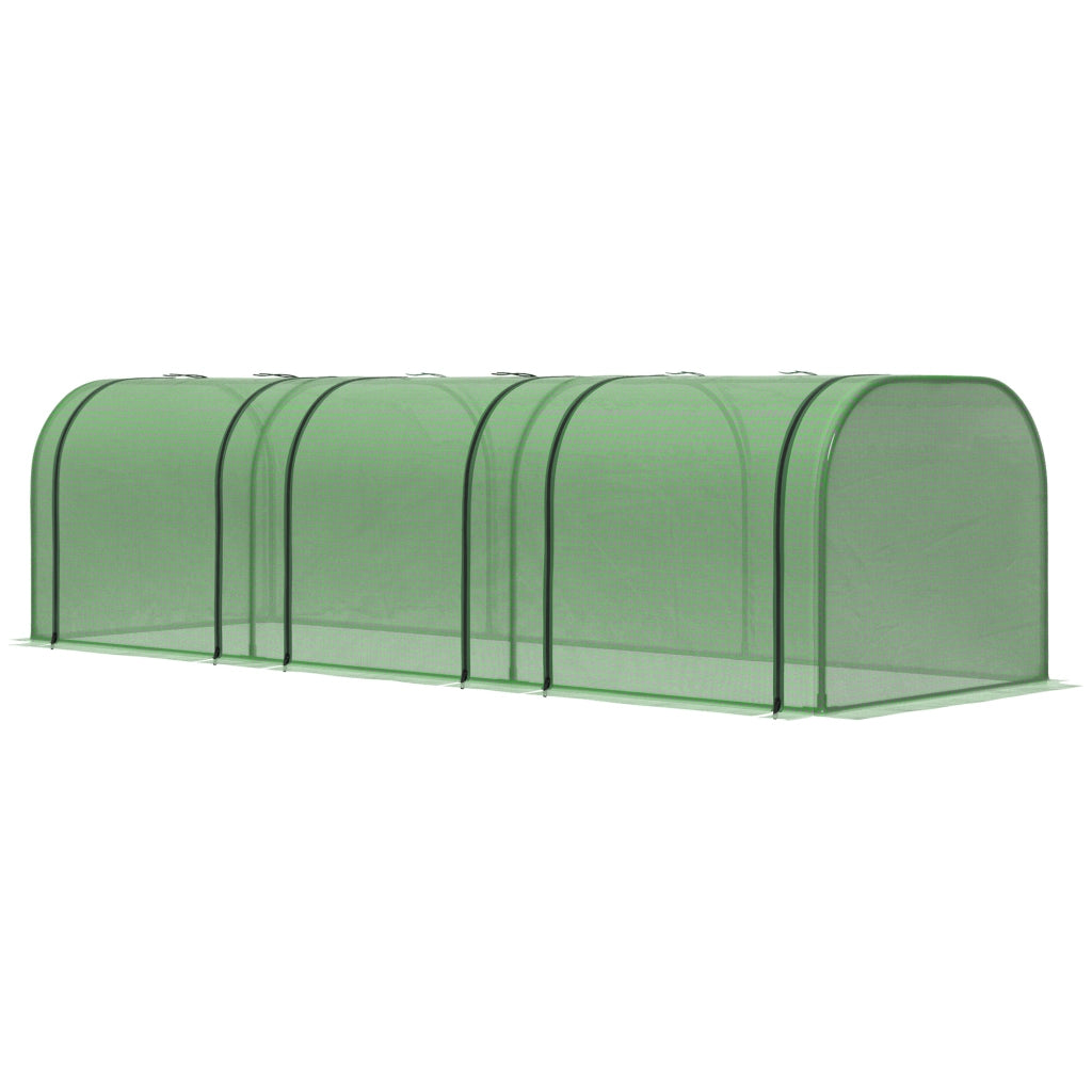 Serra Tunnel da Giardino ¨C Xylo ¨C Acciaio e Plastica PP Verde 295x100x80cm
