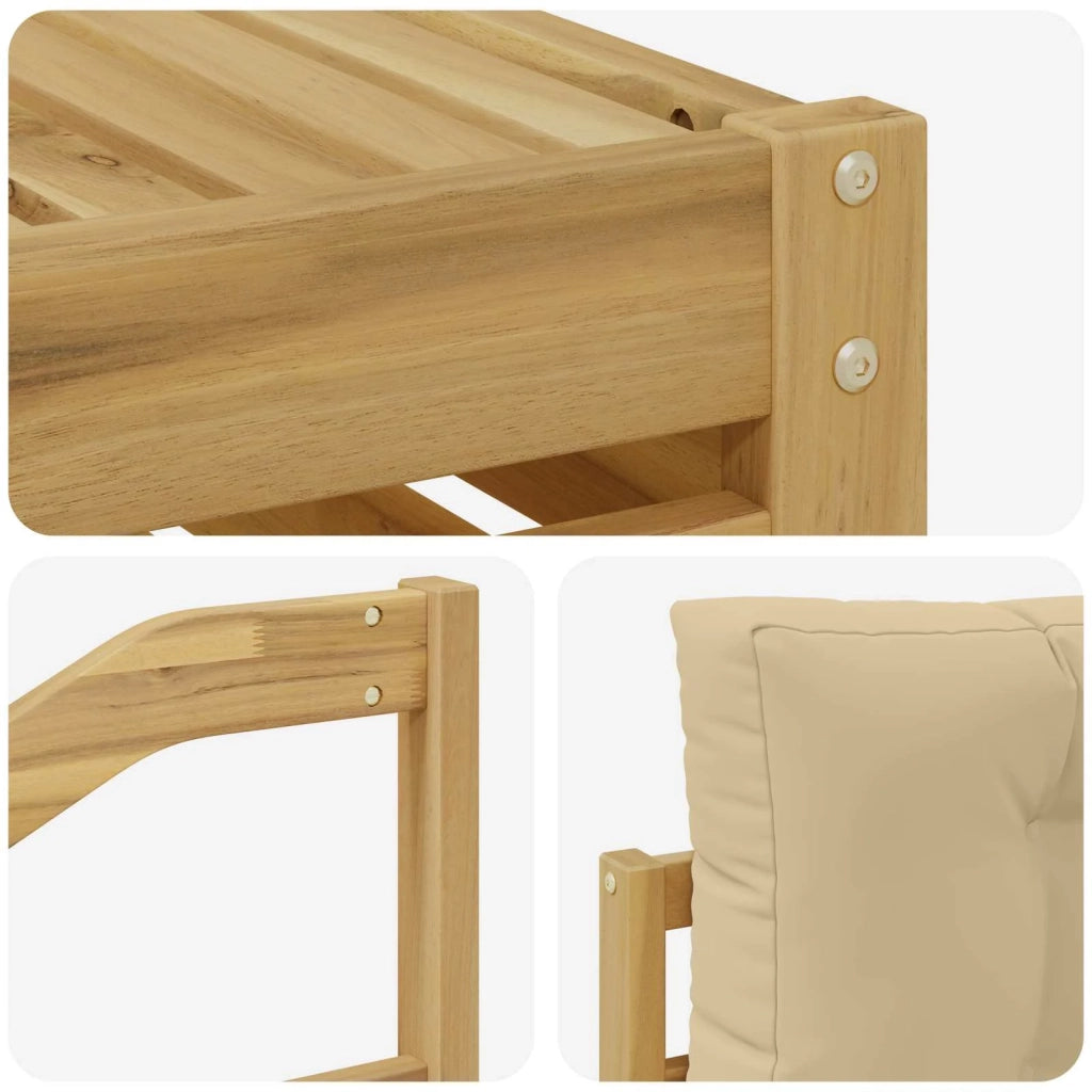 Set di divani da esterno 8 pz Bianco e Beige Poliestere 3390183