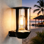 ZMH Lampada da Esterno Interno E27 Max 40W Nero per Terrazza Balcone/Parete Giardino Senza Lampadina