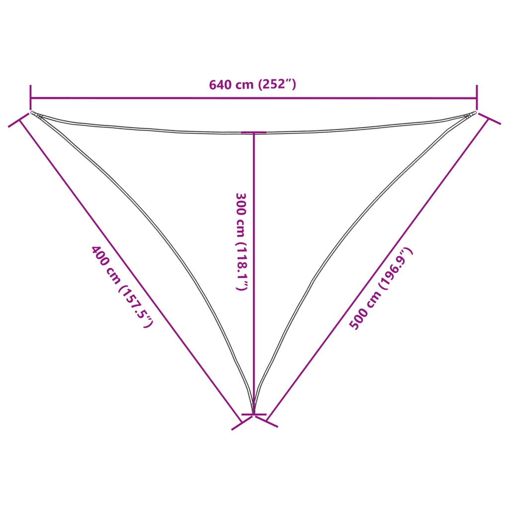 Parasole a vela | Telo Ombra | Vela da ombra Oxford Triangolare 4x5x6,4 m Crema