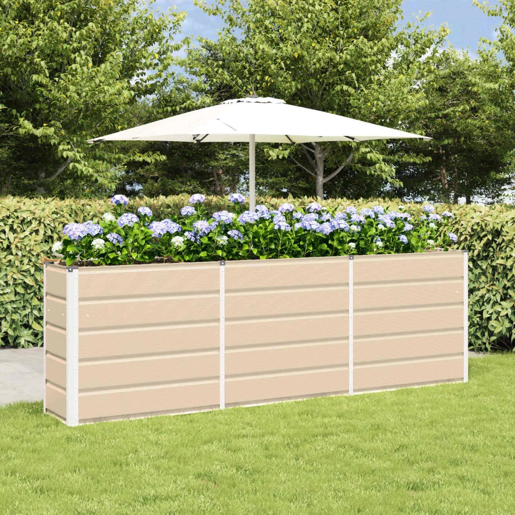 Fioriera | Cassetta per fiori | Vaso Avorio 240 x 40 x 75 cm Acciaio