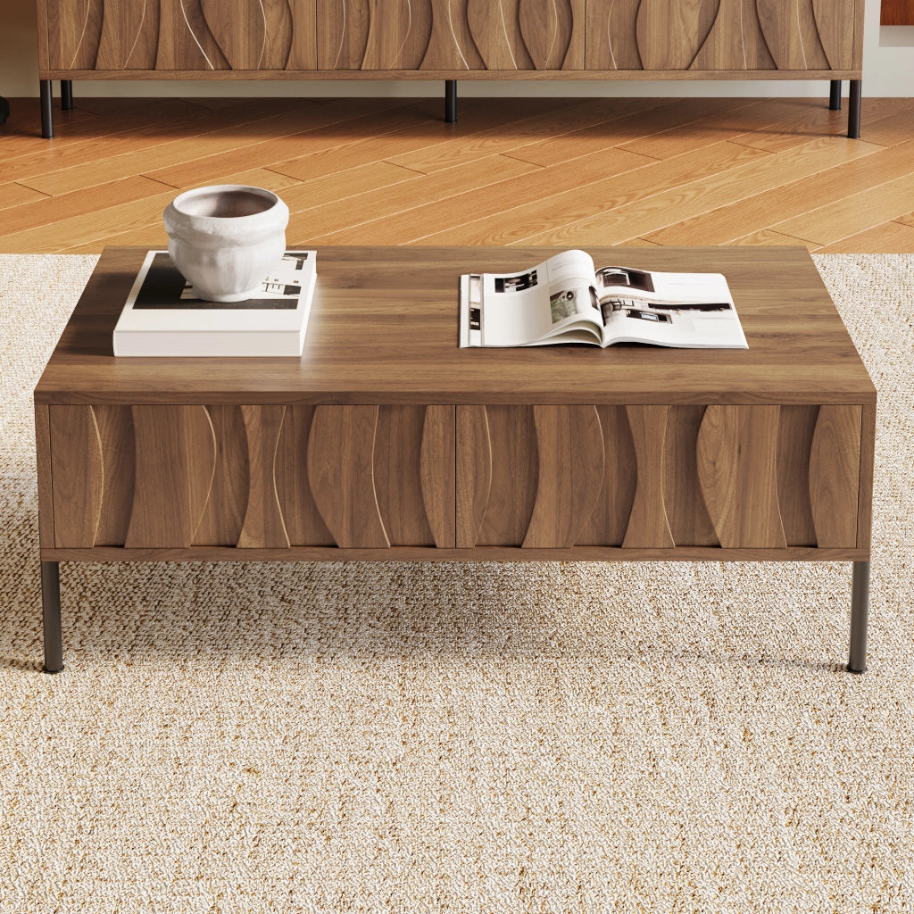 Tavolino da salotto moderno in stile retr¨° - Zephmum - 105x55x41 cm