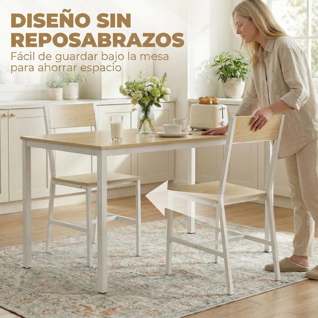 Set 2 Sedie da Pranzo ¨C Xylo ¨C Struttura Metallo Schienale Inclinato Naturale