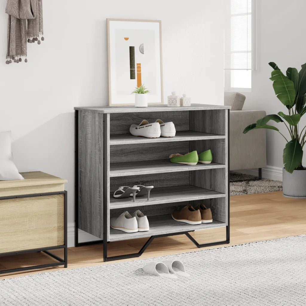 Scarpiera-Scaffale per scarpe Grigio Sonoma 80x38x78 cm in Truciolato