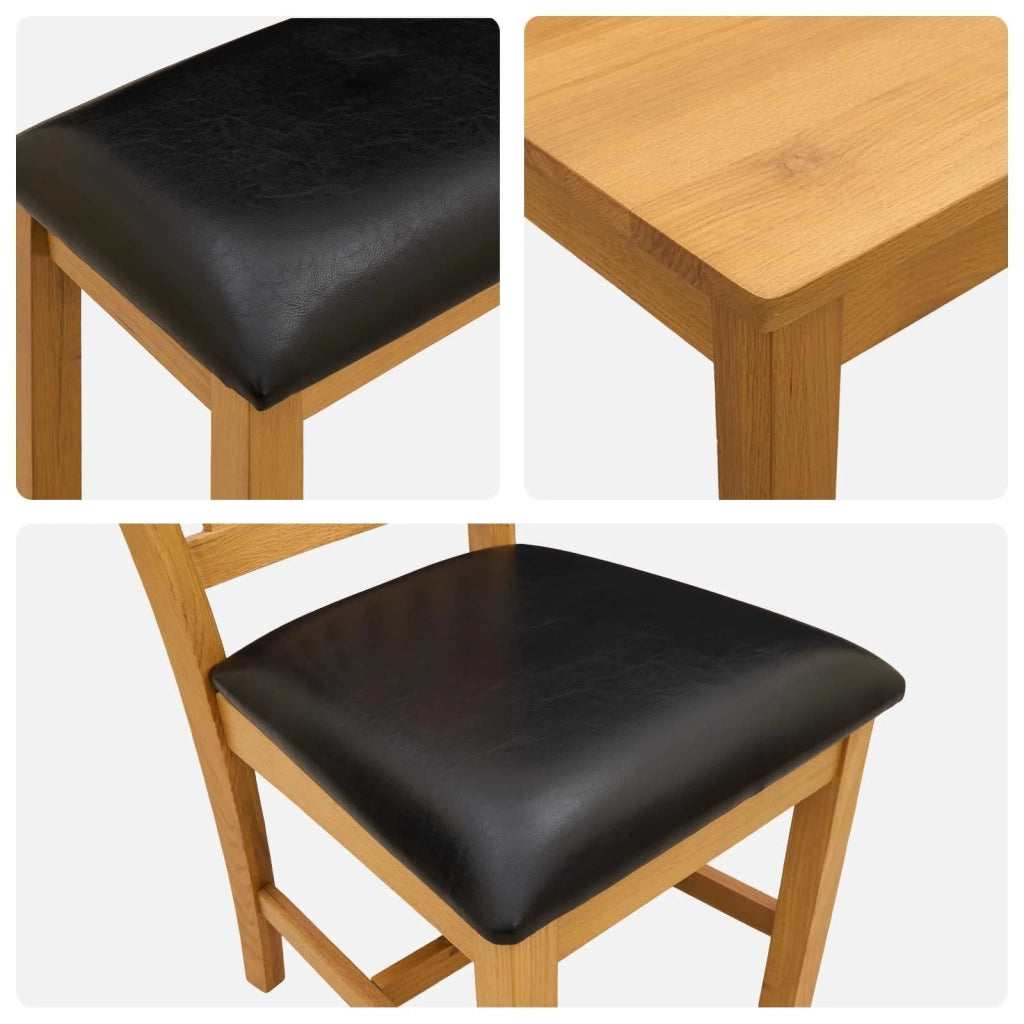 Set da pranzo 4 pz Nero Legno di Quercia Massello 3430298