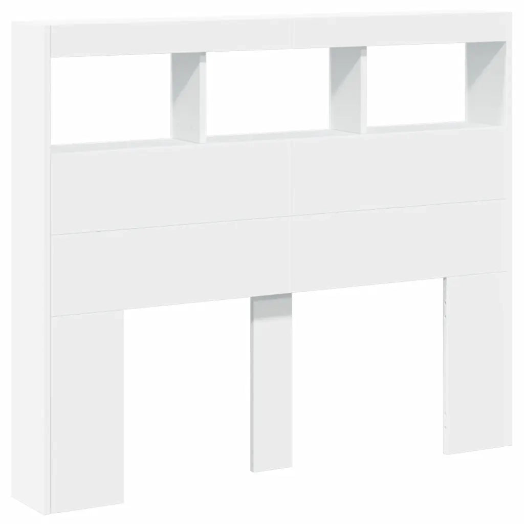 Testiera | Testata con Contenitore a LED Bianca 120x17x102 cm