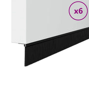 Spazzole per porte a vite 6 pz Nero 100 cm Lega di alluminio CFW2701145
