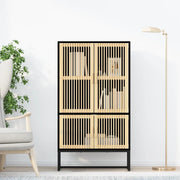 Credenza Nera 70x35x125 cm in Legno Multistrato 352140