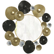 Specchio da Parete con Ganci ¨C Minimal ¨C Nero Dorato 84x84 cm