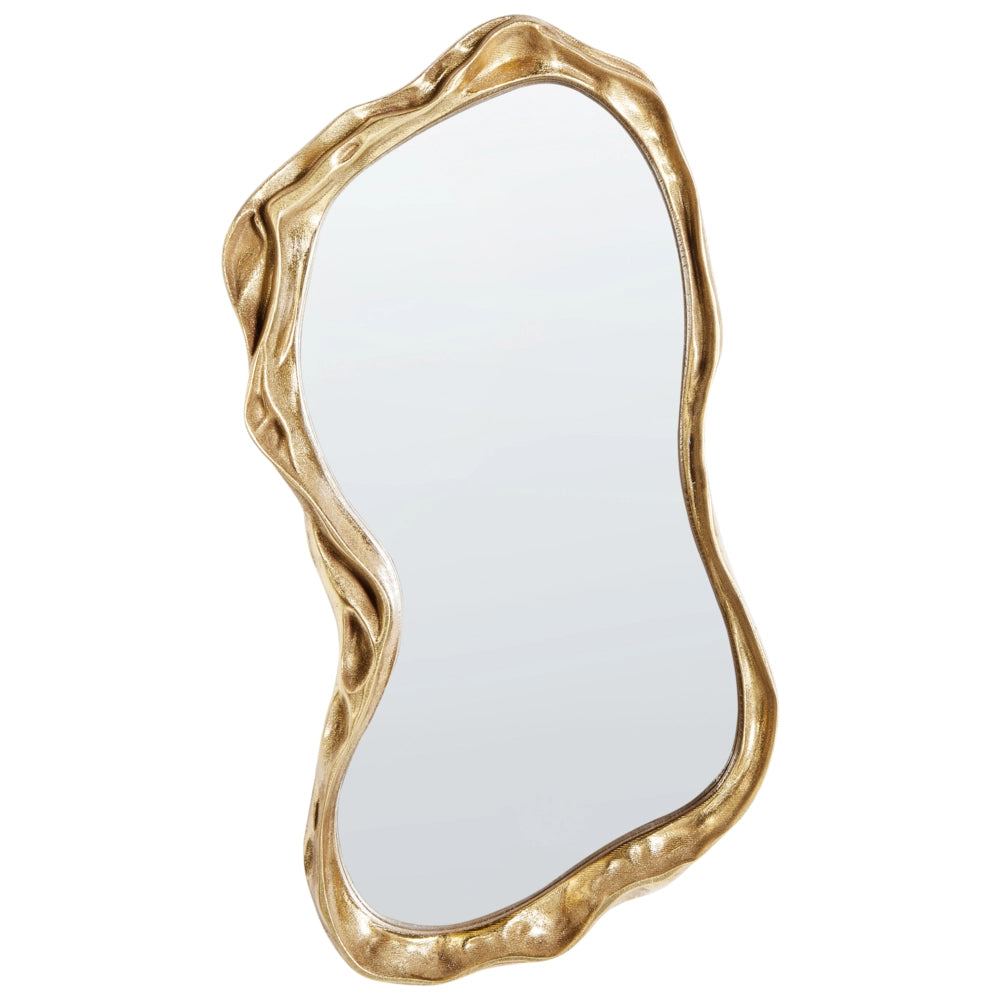 Specchio da parete decorativo in vetro e MDF 75 x 37 cm Forma irregolare Design moderno