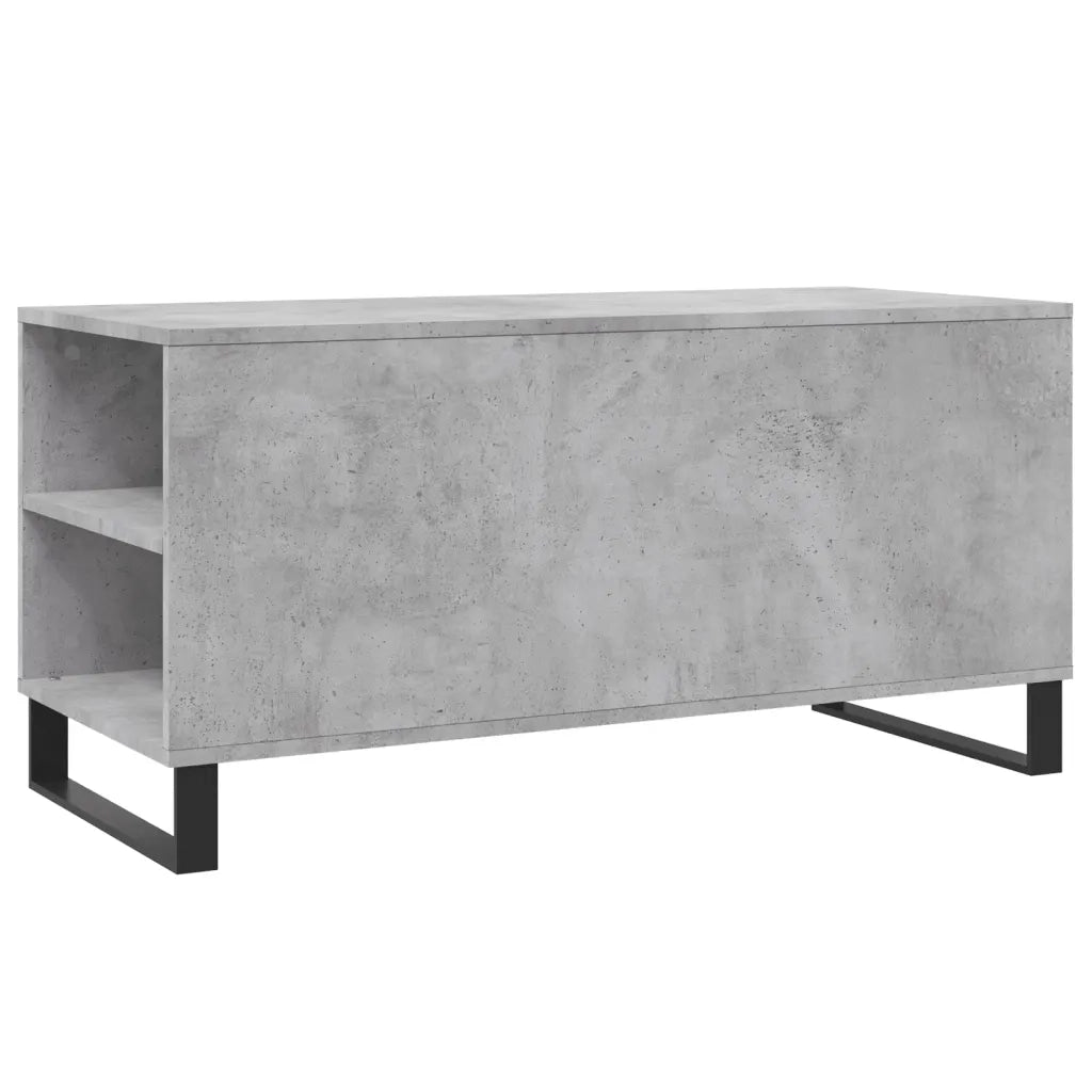 Tavolino Salotto-Tavolino da soggiorno-Tavolo Grigio Cemento 102x44,5x50cm Legno Multistrato 575936