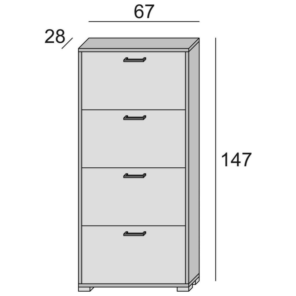 Mobile Portascarpe Adeindein, Scarpiera 24 Paia Made in Italy, 67x28x147h cm Bianco