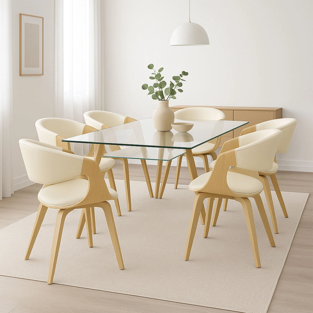 Yorkshire - Poltroncina Sedia in Legno Massello e Leatherette Bianca