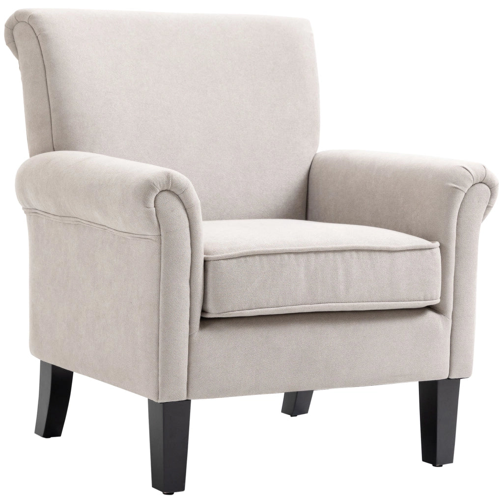 Poltrona con Braccioli Stile Nordico ¨C Xylo ¨C Legno Poliestere Grigio Marrone 79x78x87cm