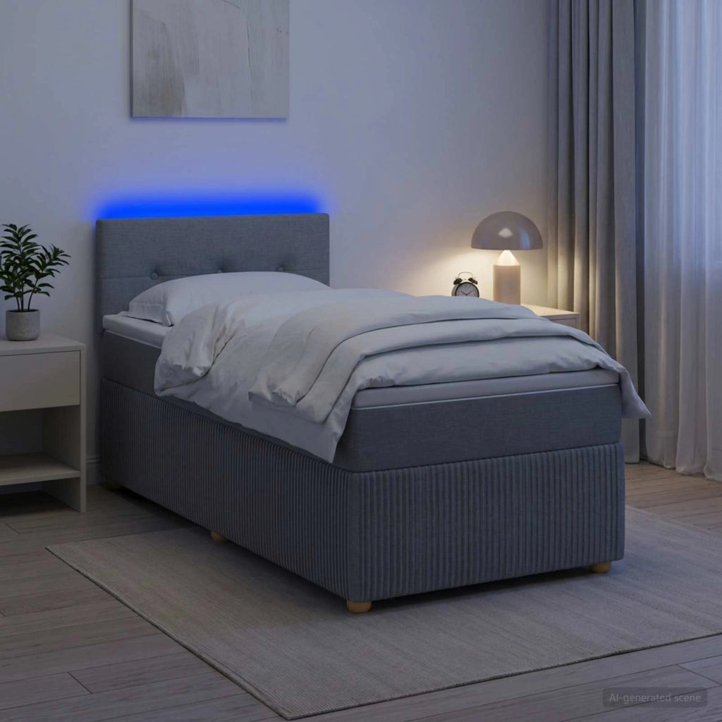 Letto box spring con materasso Grigio Chiaro 80 x 200 cm 3452799