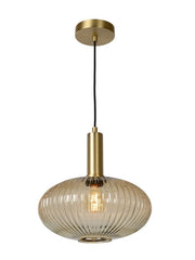 Lampada a sospensione Lucide Maloto Ø30 vetro bronzo
