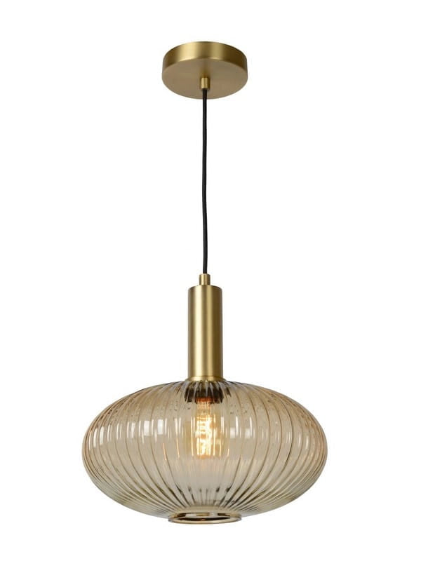 Lampada a sospensione Lucide Maloto Ø30 vetro bronzo