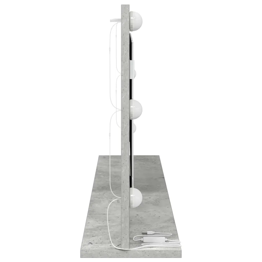 Specchio da Vanit¨¤ Rettangolare Grigio cemento 100 x 45 x 18 cm