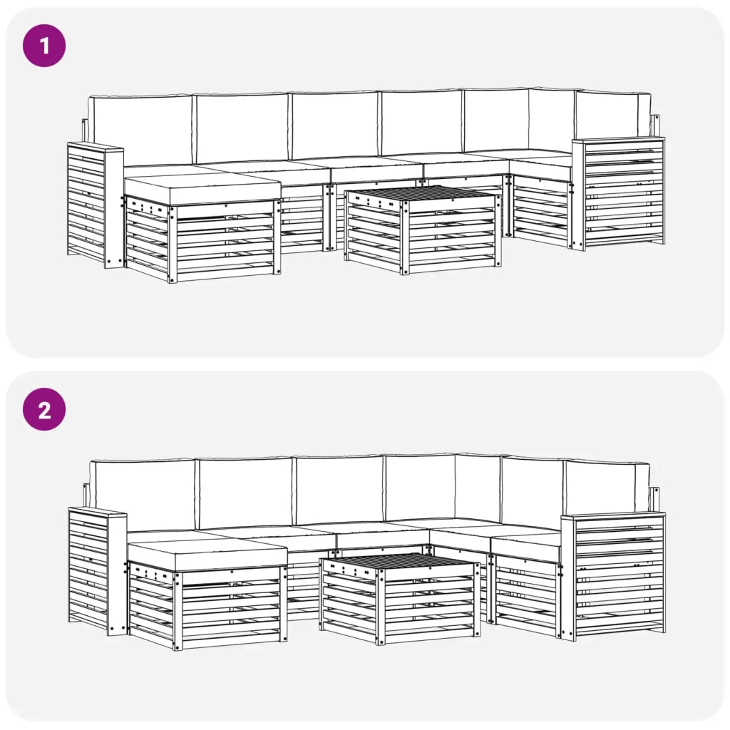 Set divano sezionale con cuscino 8 pcs Naturale e Antracite 3375217