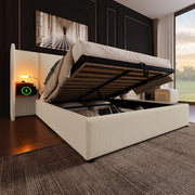 DESMIU Letto Contenitore Letto Matrimoniale con USB, Type-C e Lampada da Lettura 160 × 200 cm senza materasso