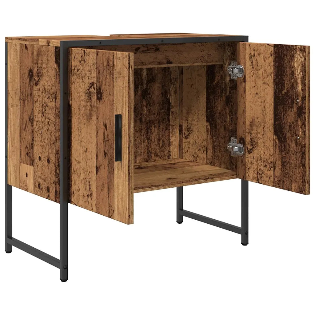 Mobile Lavabo Bagno-Armadietto da bagno Legno Antico 60x33x60 cm Legno Multistrato 934421