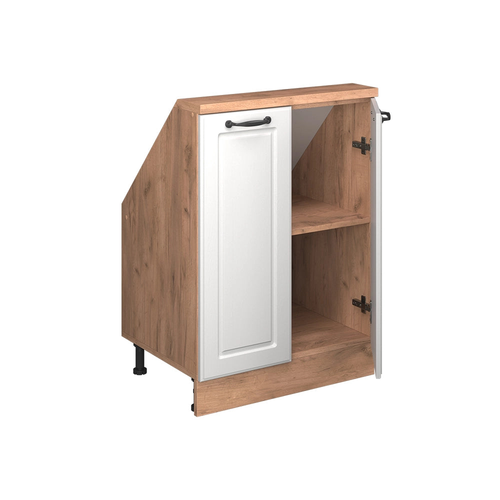 Mobile sottotetto Rion Bianco rustico/Rovere dorato con 2 porte Vicco