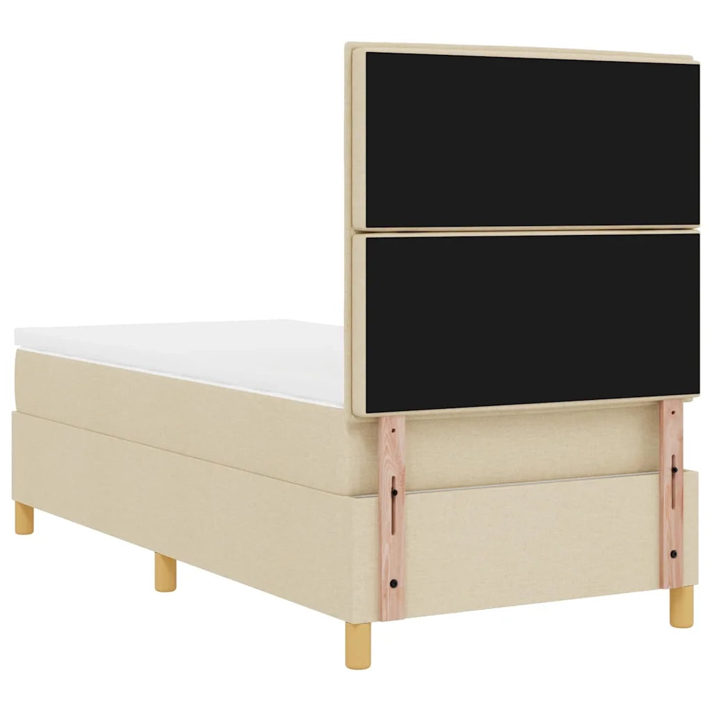 Letto a molle con materasso Crema 80 x 200 cm Tessuto 3339502