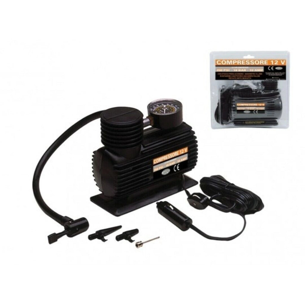 Compressore Portatile 12V Con Manometro Per Presa Accendino Auto - Rhutten