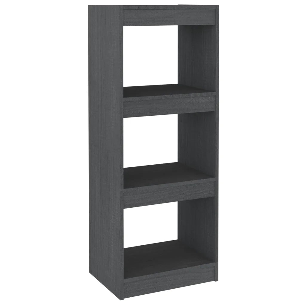 Libreria Divisorio-Scaffale per Libri-Mobile di Stoccaggio Grigio 40x30x103,5 cm Legno Massello di Pino