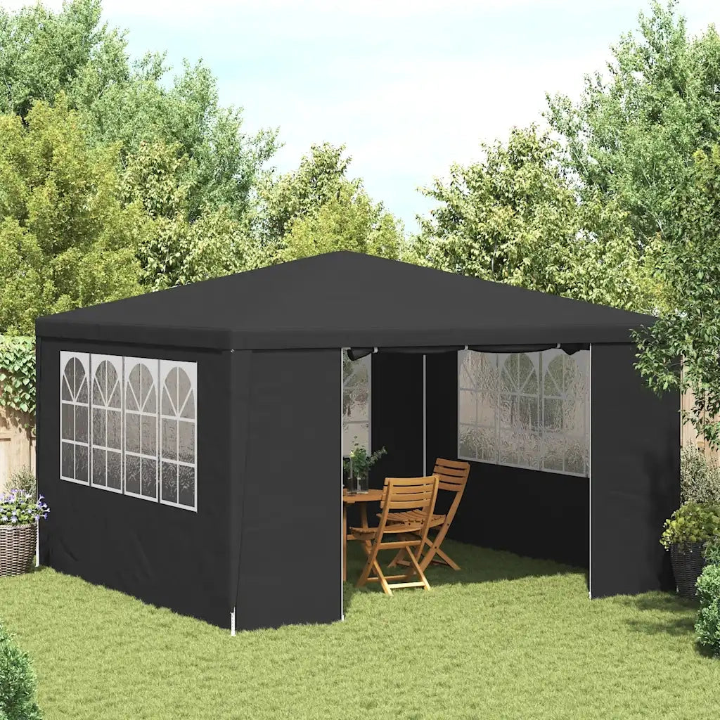 Gazebo | Pergolato Professionale con Pareti 4x4 m Antracite 90 g/m2