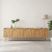 Cassettiera TV in MDF naturale; lunghezza 170 cm