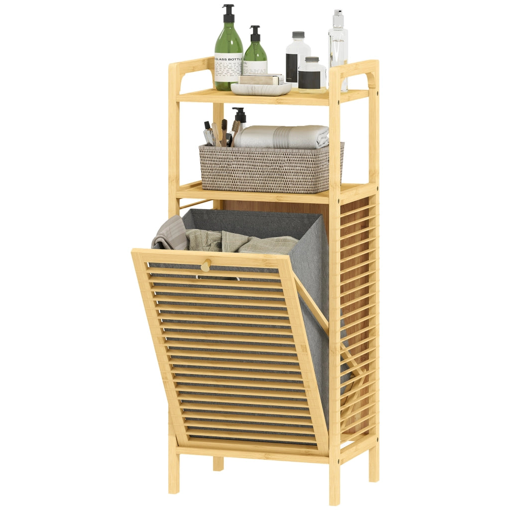 Mobile da bagno in bamb¨´ ¨C zephmum ¨C 40x30x95cm effetto legno naturale
