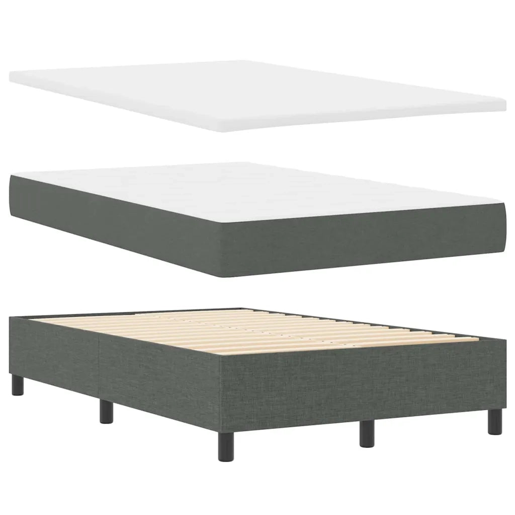 Letto a molle con materasso Grigio scuro 120 x 190 cm Tessuto