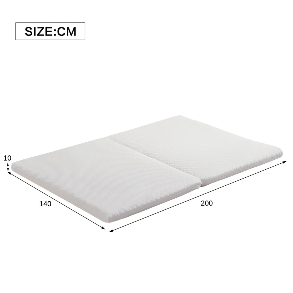 Materasso pieghevole in schiuma con rivestimento sfoderabile; bianco; 140x200 cm