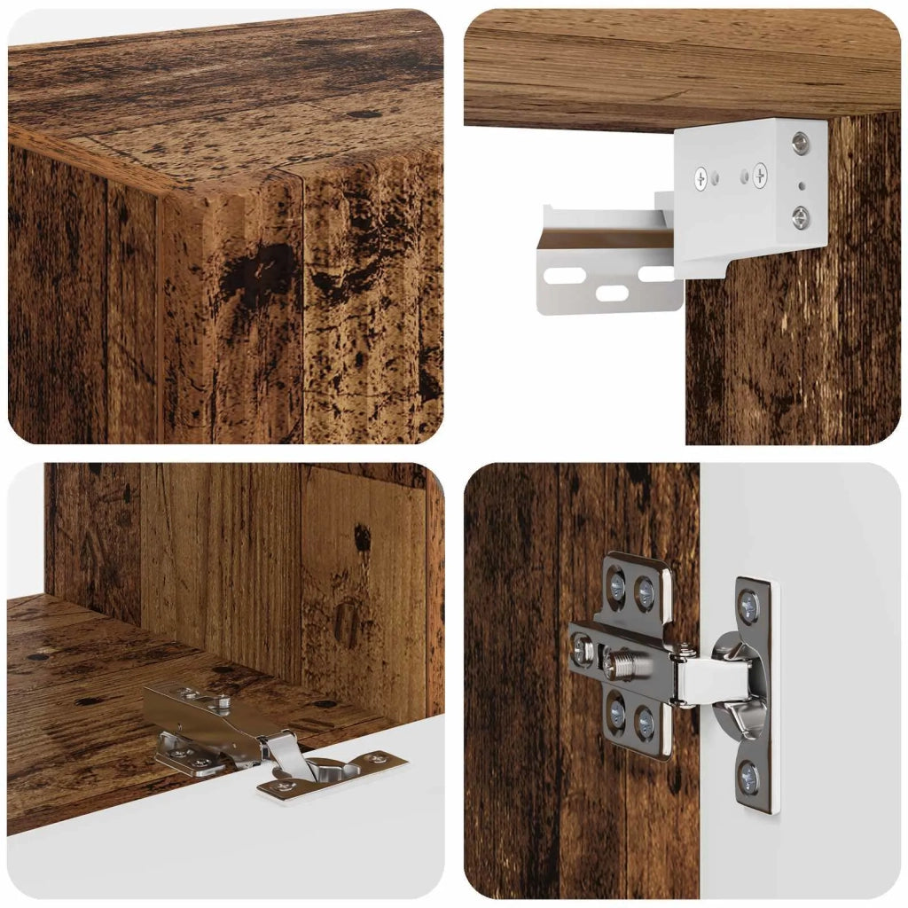 Set mobile TV 2 pz-Credenza per TV Legno vecchio Legno multistrato 461642