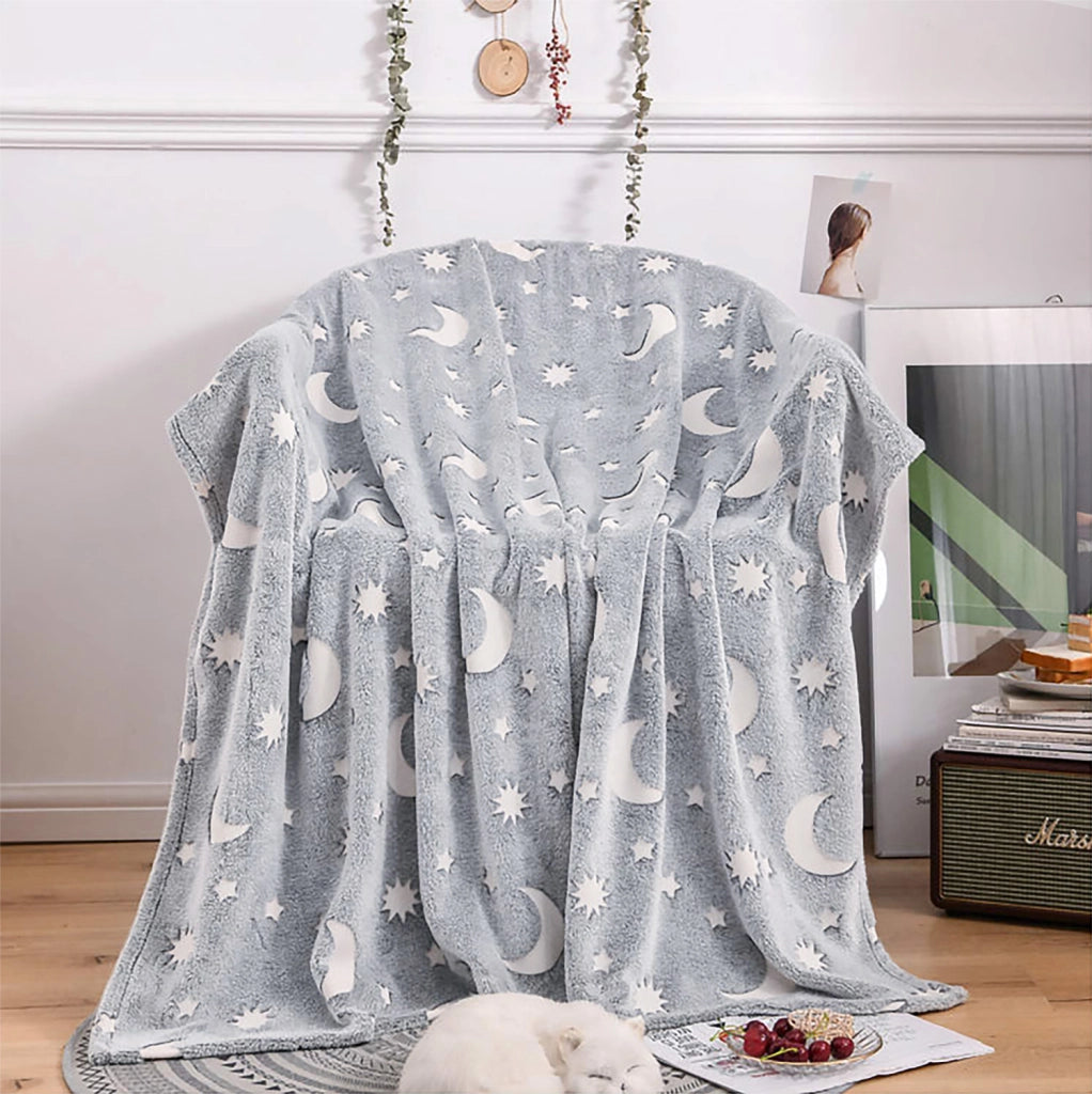 Coperta Magica Night Glow Si Illumina Al Buio Plaid Pile Morbida Calda 240Gr/Mq Flanella Di Microfibra Letto Copertina Divano  - Dis 1 - Plaid 127x152 cm