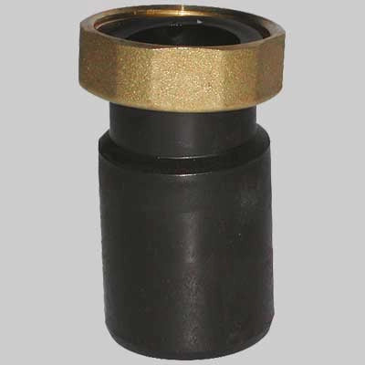 CODOLO DIRITTO IN PEHD CON DADO IN OTTONE  11/2 Ø 40 H. 54 mm     BONOMINI