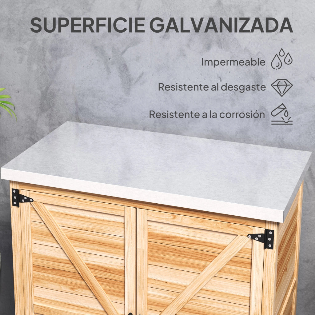 Caseta da Giardino ¨C zephmum ¨C Legno Acciaio 79x43x92 cm