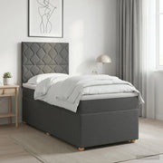 Letto box spring con materasso Grigio Scuro 90 x 190 cm Tessuto 3453782