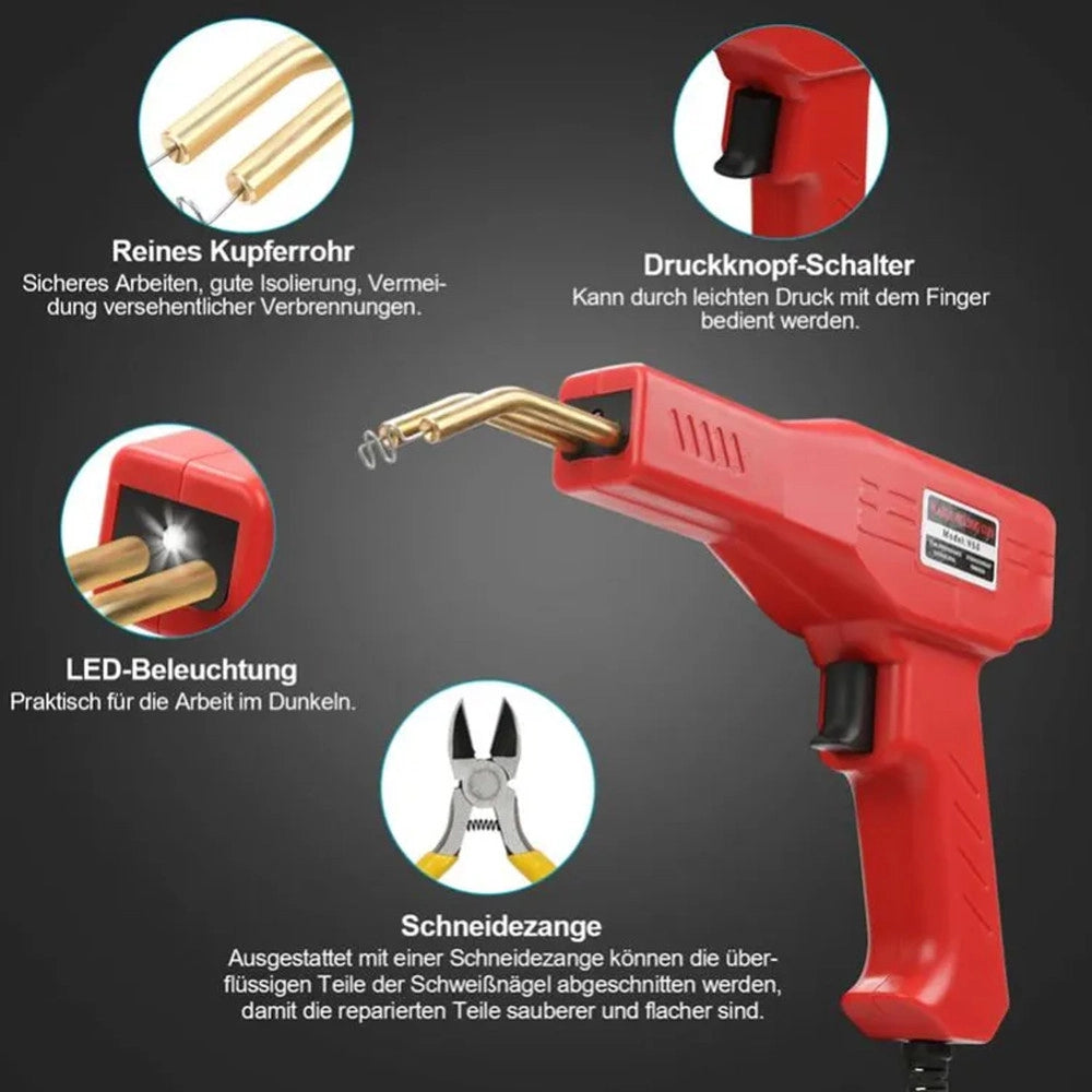 Trade Shop - Pistola Saldatore Saldatrice Per Plastiche Auto Paraurti 50w Con Kit Riparazione -