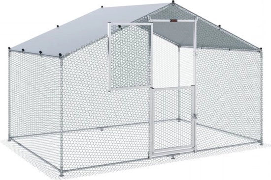 Recinzione per polli - 2x3x2 m - Abitazione esterna con tetto solare